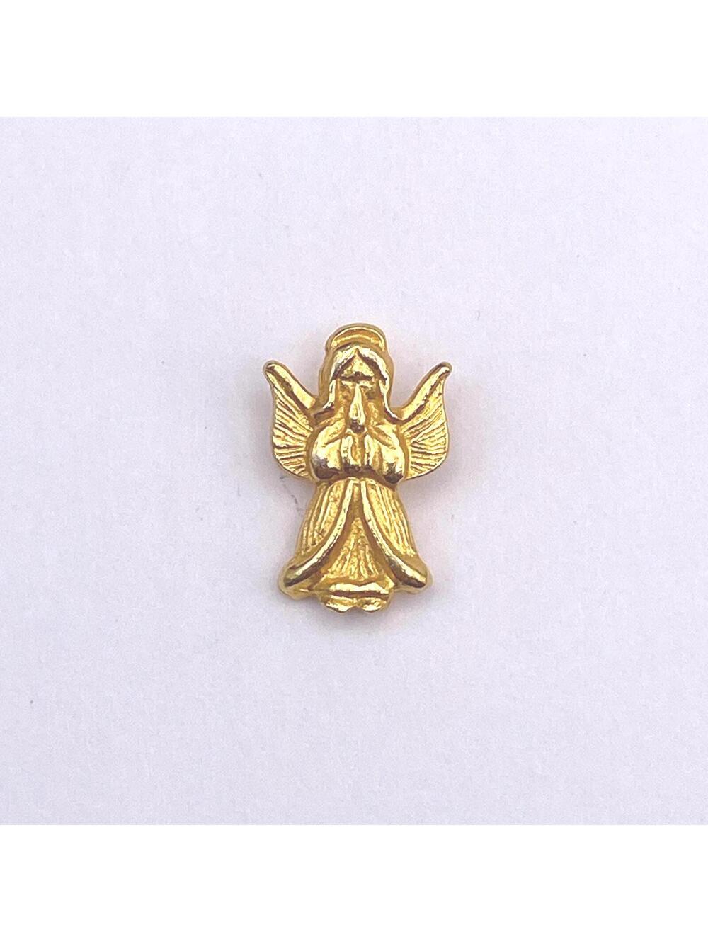 Small Vintage Gold Tone Guardian Angel Pin Brooch.